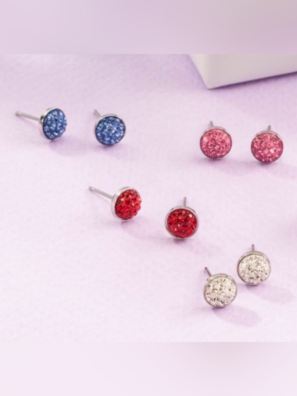 NIB Touchstone Crystal “Feb Birthstone Earrings” (Amethyst), Retired [MSRP $45] - Picture 4 of 8